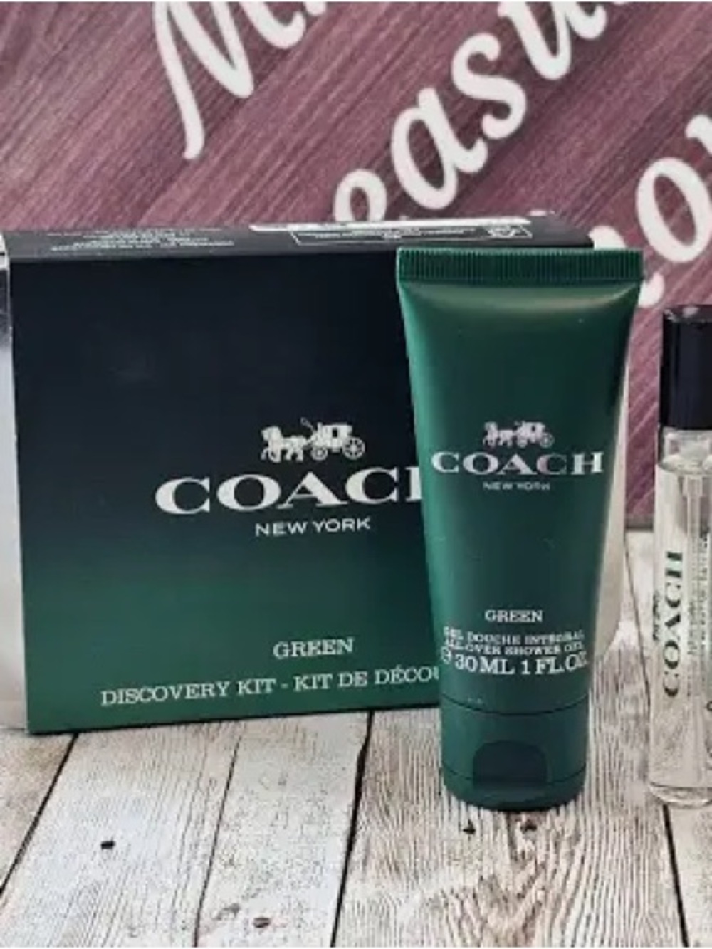 Coach Green Men’s Grooming Kit - Dark Green & Black
